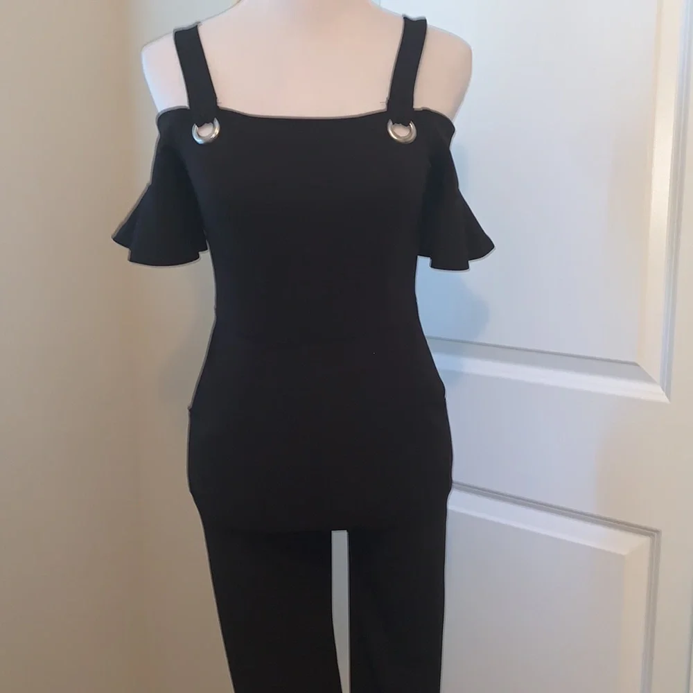 NEW LOOK PETITE BRAND NEW WITH TAGS SIZE 0 GORGEOUS JET BLACK JUMPSUIT - Picture 2 of 13